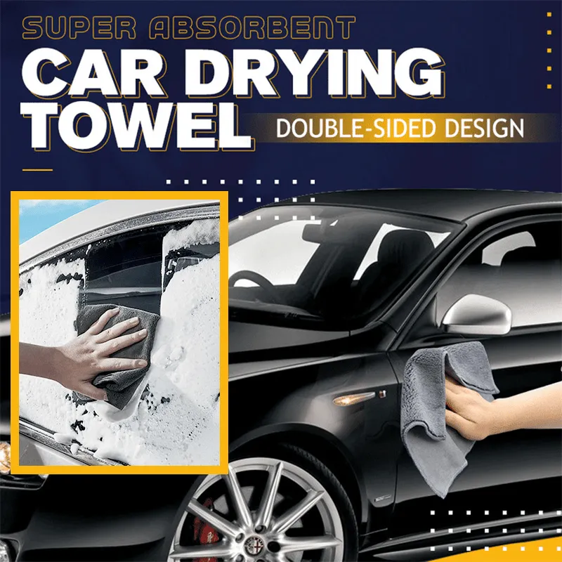 Super Absorbent Car Drying Towel（2PCS）makes your car clean as new after drying, and will not leave any residual.